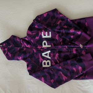 A bathing ape Bape purple camo hoodie size M